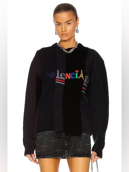 Patchwork Crew Neck Sweater